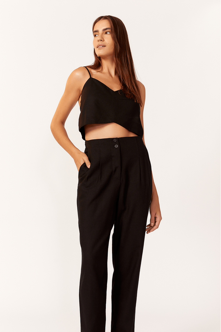 Calça Linho Pregas Frente