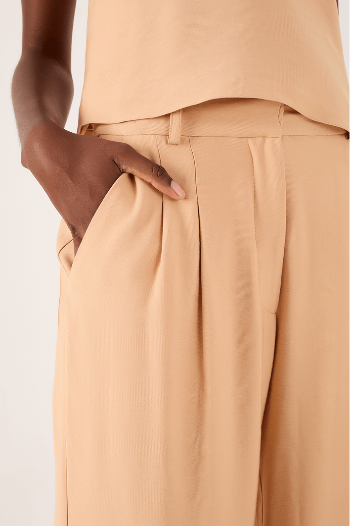 Calça Pantalona Pregas Frente