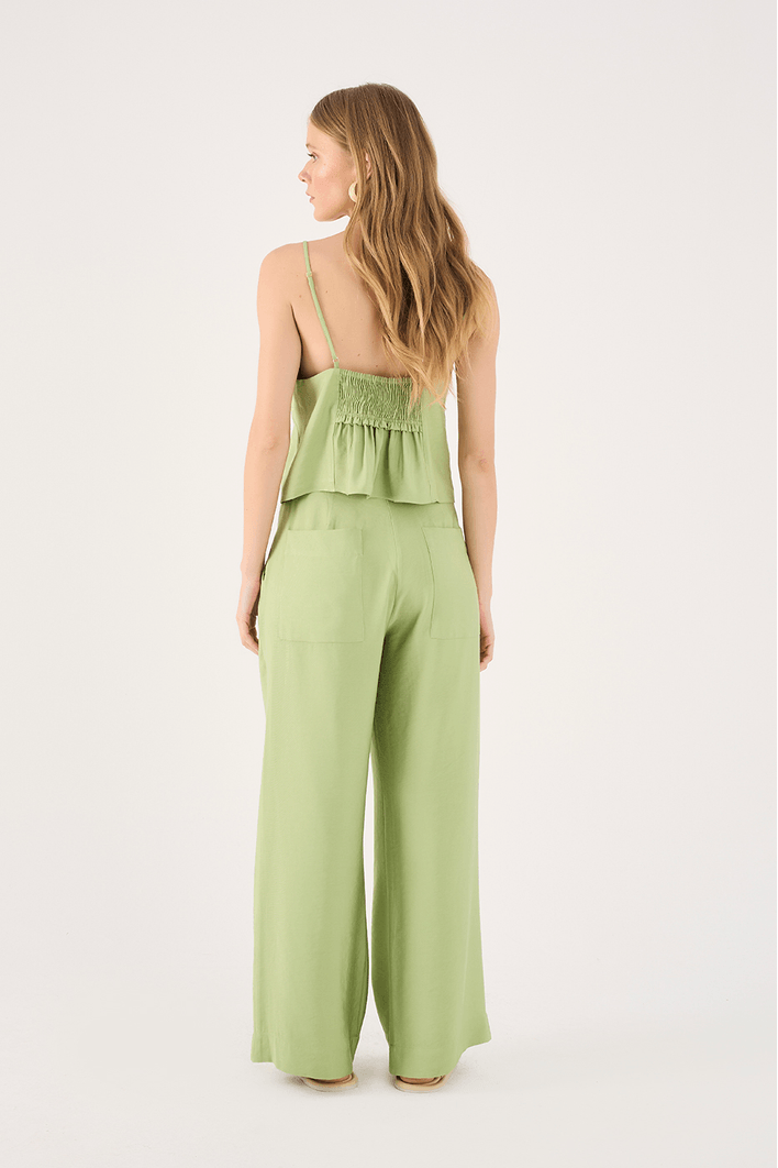 Calça Pantalona Pregas Frente