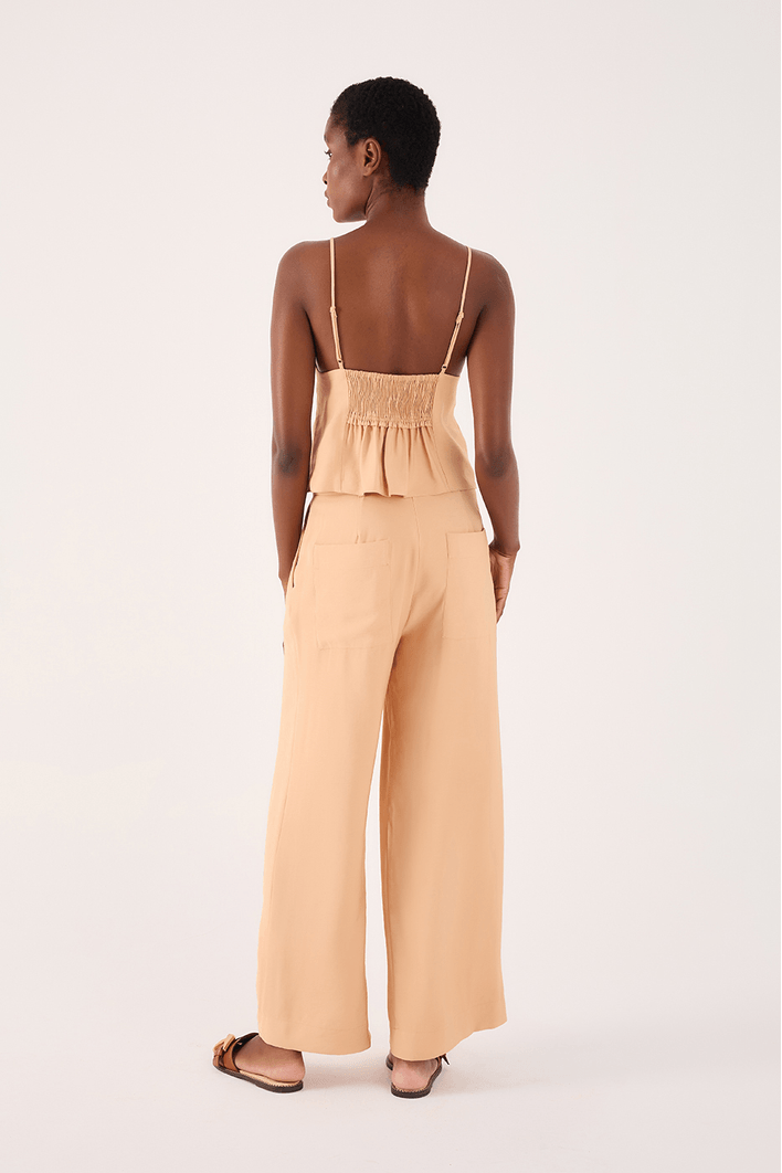 Calça Pantalona Pregas Frente
