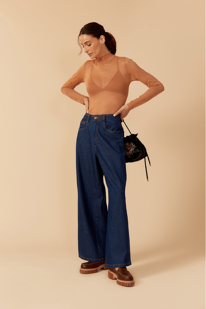 Calça Jeans Dark Pespontos