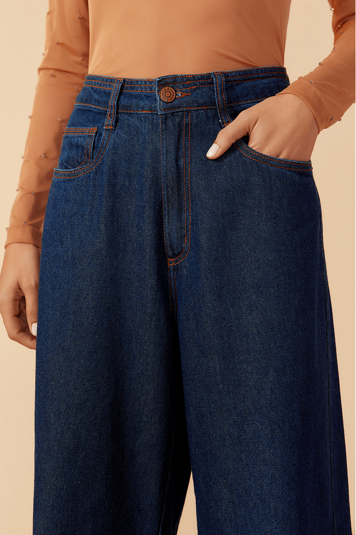 Calça Jeans Dark Pespontos