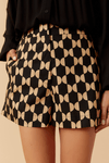 Short Tricoline Alfaiataria Estampa Geo