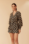Short Tricoline Alfaiataria Estampa Geo
