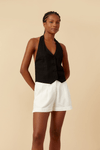 Short Linho Pregas Frente