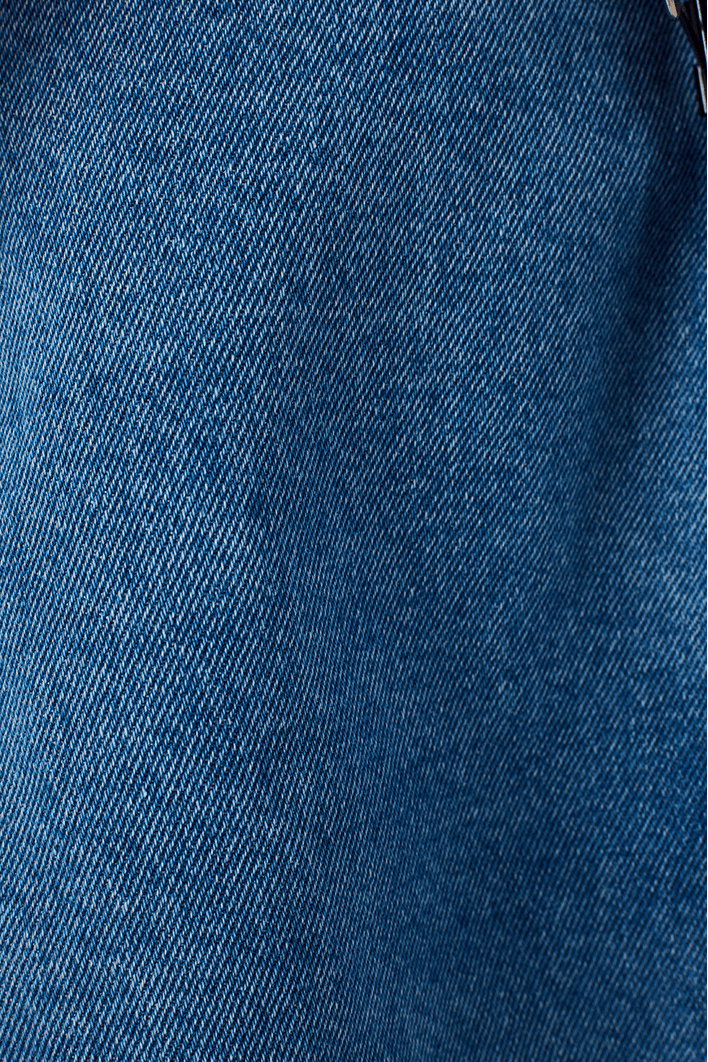 Saia Jeans Pregas Bolso