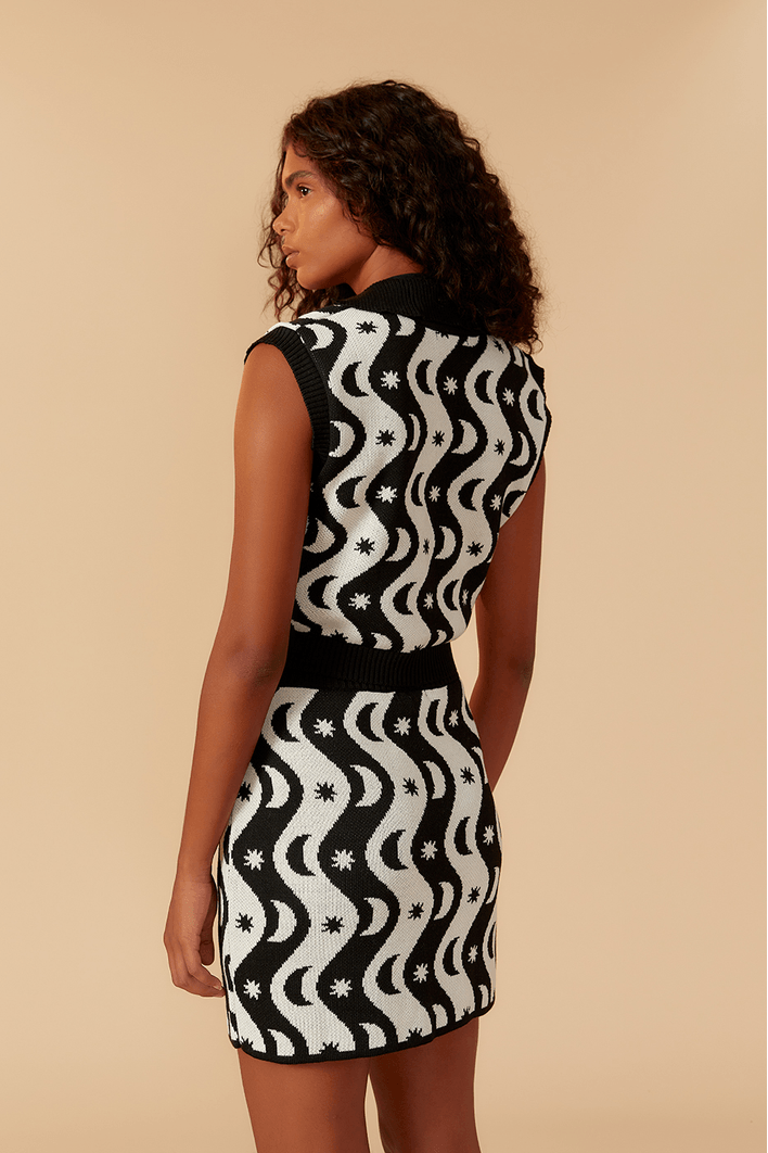 Saia Tricot Estampa Alquimia