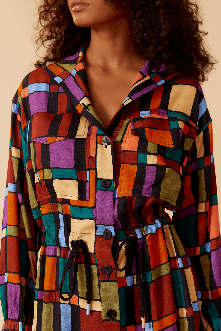 Parka Estampa Quadri