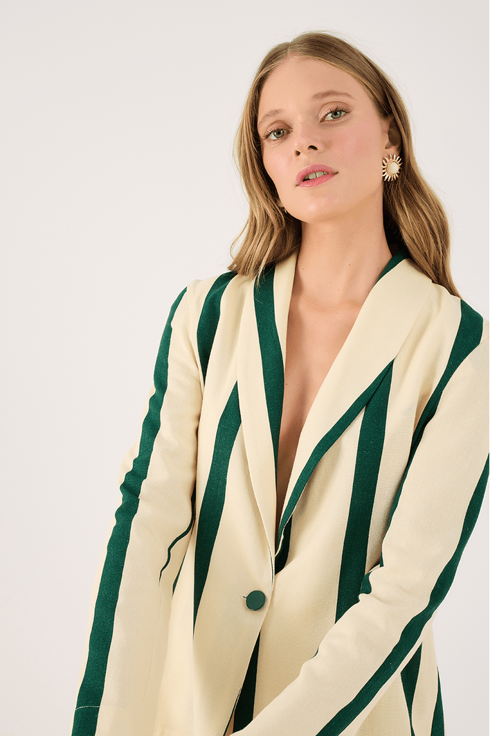 Blazer Linho Estampa Costa