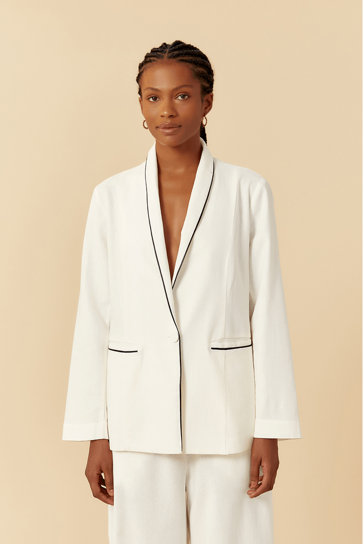 Blazer Linho Com Viés