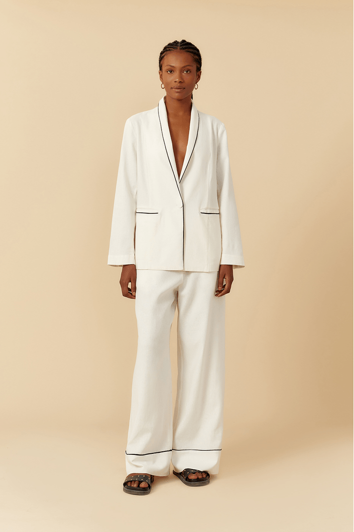 Blazer Linho Com Viés
