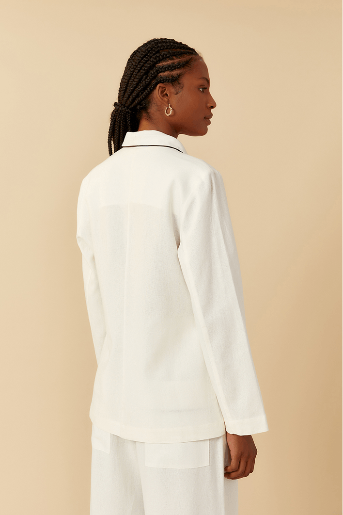 Blazer Linho Com Viés