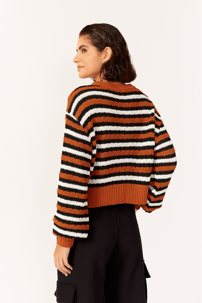 Casaco Tricot Listrado