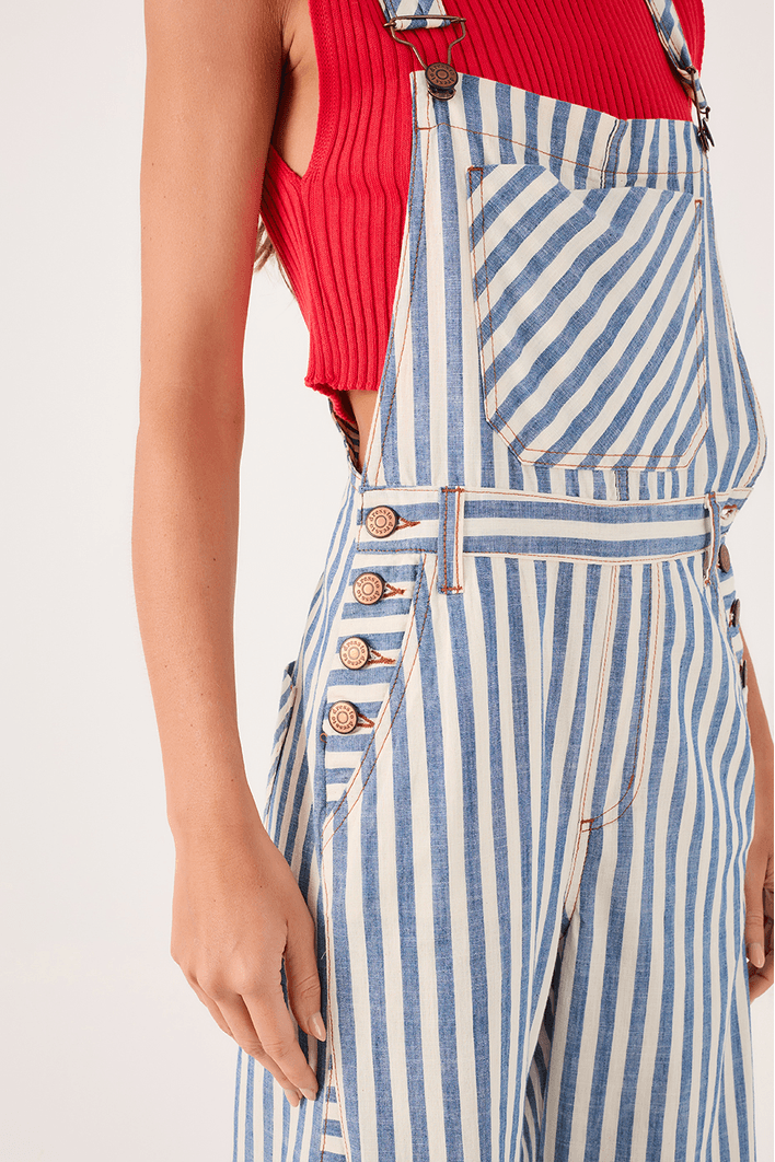 Jardineira Sarja Listra Denim