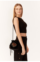 Bolsa Sack Veludo Bordado