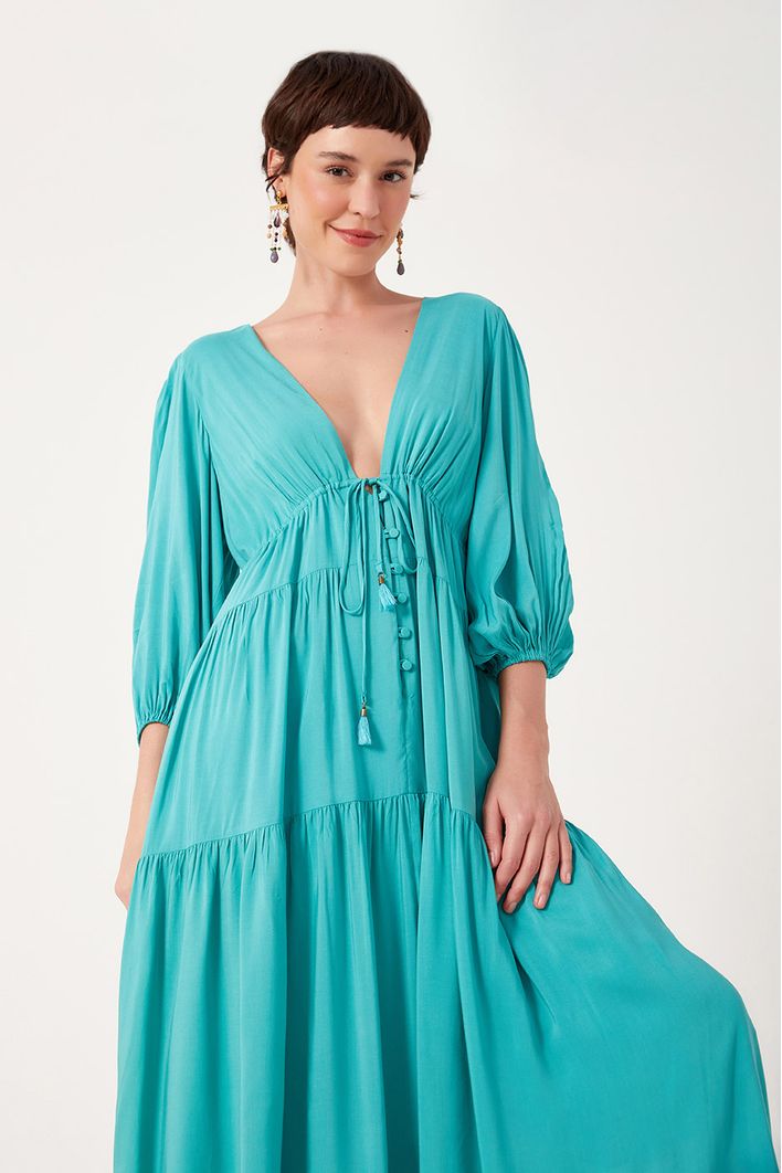 Vestido Voil Decote V