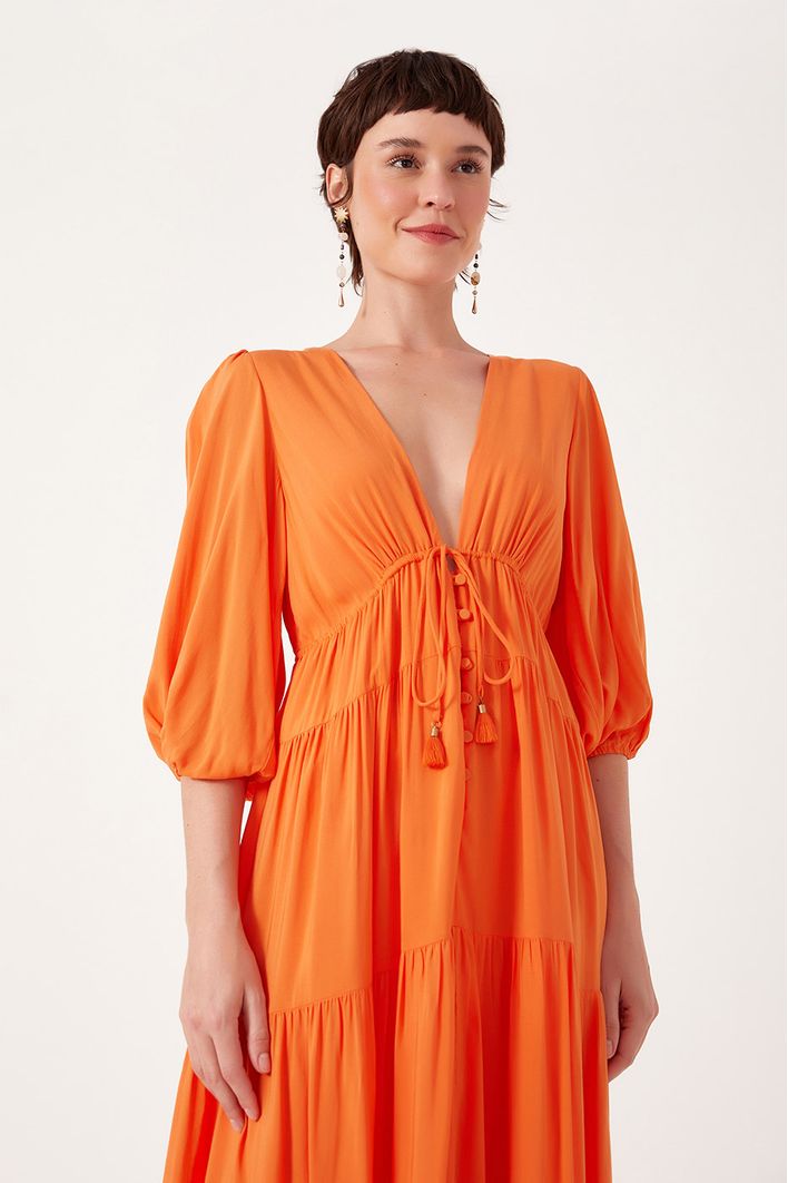 Vestido Voil Decote V