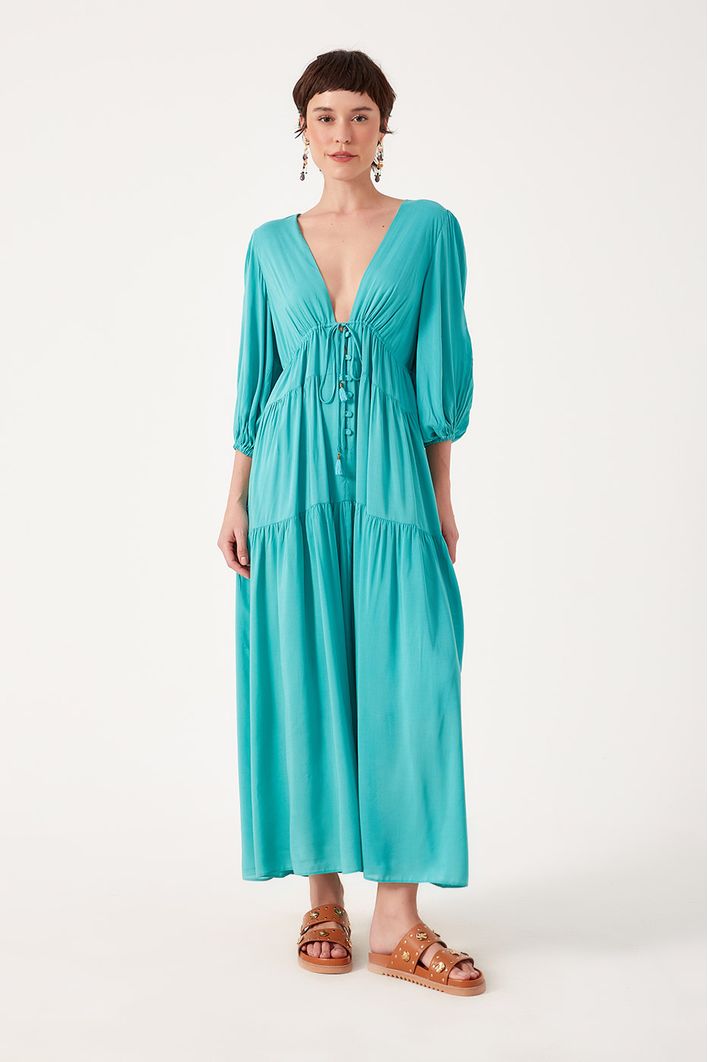 Vestido Voil Decote V