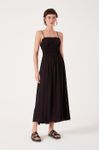 Vestido Longuete Crepe Busto Franzido