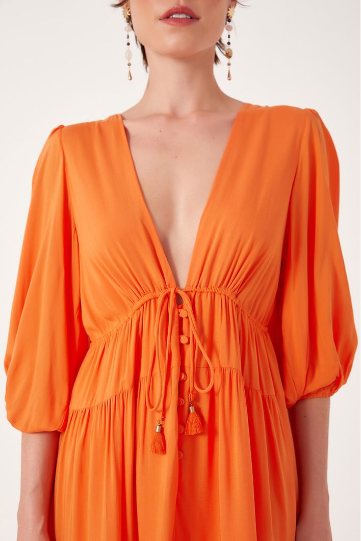 Vestido Voil Decote V