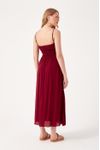 Vestido Longuete Crepe Busto Franzido