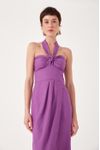 Vestido Midi Linho Busto Torcido