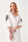 Vestido Linho Longuete Bordado Black