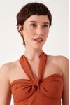 Vestido Midi Linho Busto Torcido