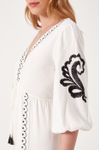 Vestido Linho Longuete Bordado Black