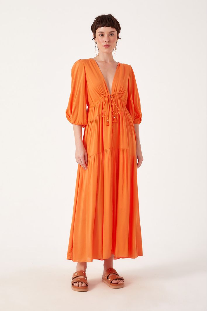 Vestido Voil Decote V