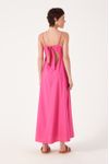 Vestido Linho Longuete Detalhe Busto