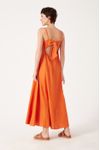 Vestido Linho Longuete Detalhe Busto