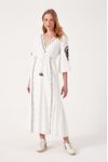 Vestido Linho Longuete Bordado Black