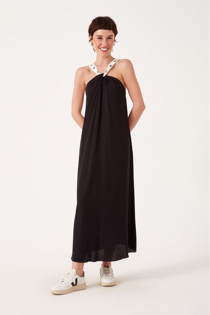 Vestido Alça Bordada