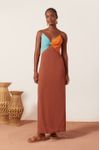 Vestido Longuete Crepe Mix Cores
