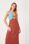 Vestido Longuete Crepe Mix Cores