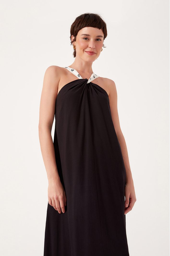 Vestido Alça Bordada