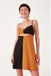 Vestido Curto Linho Bicolor