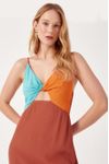 Vestido Longuete Crepe Mix Cores