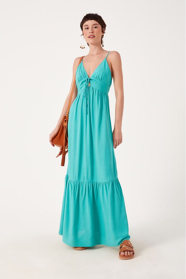 Vestido Longo Amarracao Pescoco