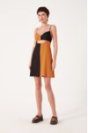 Vestido Curto Linho Bicolor