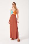 Vestido Longuete Crepe Mix Cores