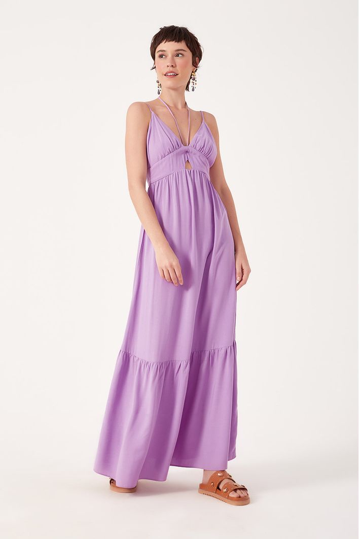 Vestido Longo Amarracao Pescoco