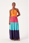 Vestido Longo Crepe Color