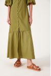 Vestido Linho Longuete Botao Frente