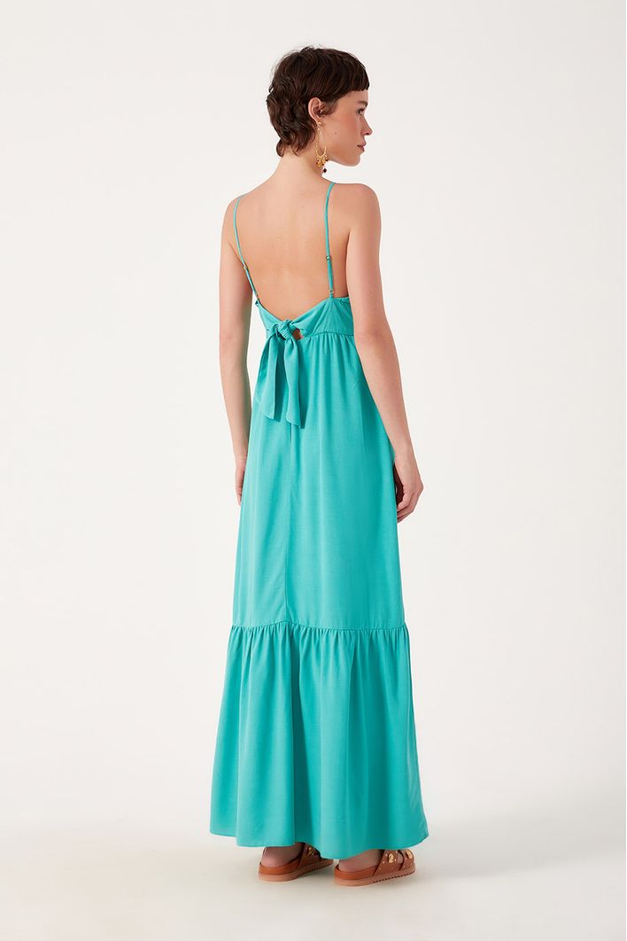 Vestido Longo Amarracao Pescoco