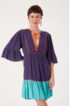 Vestido Curto Crepe Amplo Multicolor