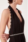 Vestido Midi Linho Com Cadarco E Bordado