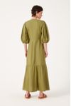 Vestido Linho Longuete Botao Frente