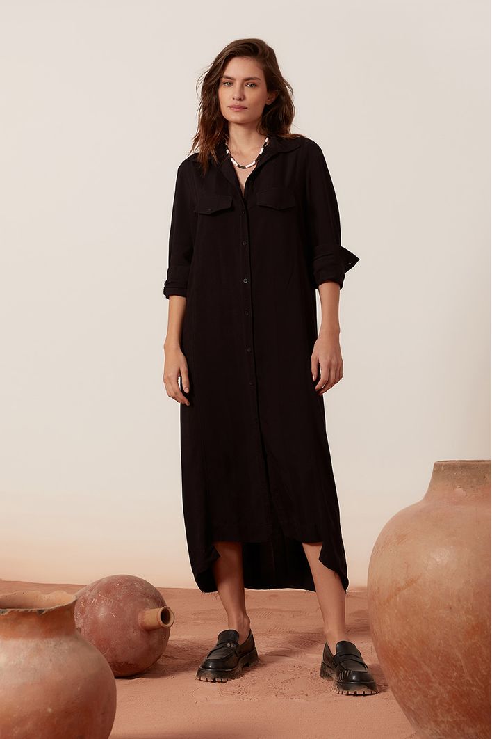 Vestido Chemisier Barra Irregular